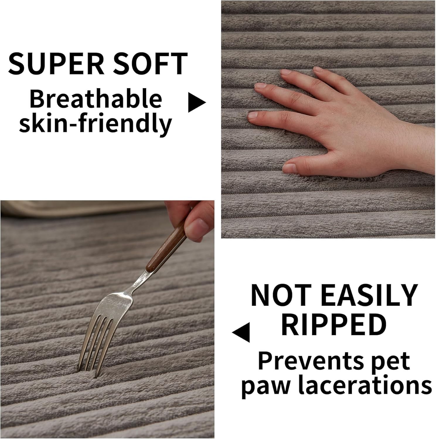Waterproof Couch Cover for Dogs Washable, Faux Fur Pet Couch Covers for Sofa, Soft Dog Bed Cover Non-Slip Couch Covers for 3 Cushion Couch Sofa Pet Friendly (Grey, 35" x 82")