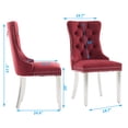 thumbnail image 2 of MIKIBAMA High-End Tufted Velvet Dining Chair Set of 6, Solid Wood with Chrome Stainless Steel Legs and Nailhead Trim, Wine Red Chrome, 2 of 9