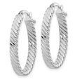 thumbnail image 2 of 14k White Gold Large 3mm Oval Hoop Earrings, 2 of 8