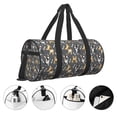 thumbnail image 5 of Xecao Bulldog Print print Round Travel Duffel Bag is a foldable gym bag with an inner pocket, perfect for travel sports, 5 of 8