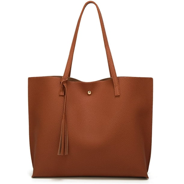 Women s Soft Faux Leather Tote Shoulder Bag from AIMTYD Big