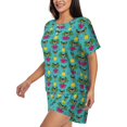 thumbnail image 2 of Naloa Sunmmer Cat Women's Short-Sleeved Pajama Set, Loungewear, Summer pajamas, Breathable Cozy - 3X-Large, 2 of 9