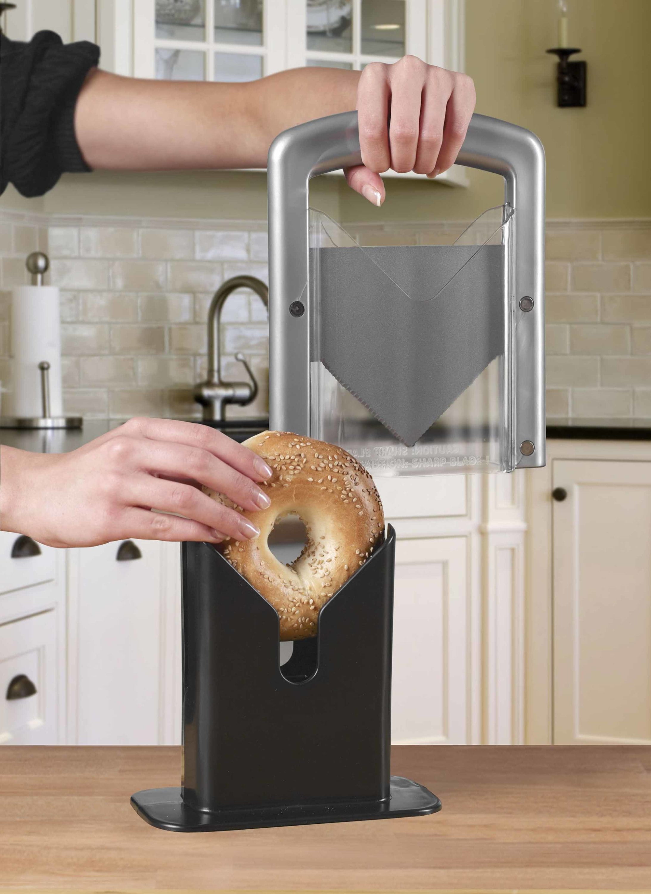 Hoan Dishwasher Safe Bagel Biter Guillotine in Silver