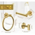 thumbnail image 2 of 4Pcs Gold Bathroom Accessories Set, Brushed Gold Bathroom Hardware with Toilet Paper Holder,Towel Ring & Robe Hooks,Wall Mounted Stainless Steel Bathroom Hardware for Modern Home, 2 of 7