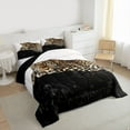 thumbnail image 3 of jejeloiu Wild Cheetah Queen Comforter Set,Woodland Animal Bedding Sets,Black Brown Bedding Comforter Set For Adults,Ultra Soft Home Decor Reversible,3 Pieces, 3 of 8