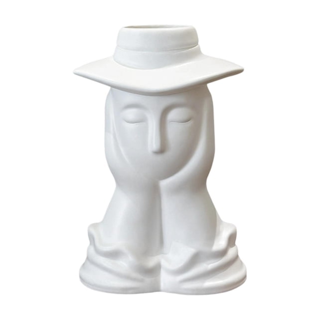 Jarrón de Resina con Forma de Cara, Maceta para Decoración Del Hogar, Centro de Mesa, Estante de Oficina