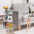 thumbnail image 6 of Oumilen Slim Rolling Storage Cart, 3 Tier Bathroom Organizer, Shelving Utility Cart, White, 6 of 7