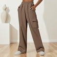 thumbnail image 3 of WMTBSRSW Y2K High Waisted Sweatpants Women Comfy Barrel Leg Baggy Sweatpants Fleece Lined Cargo Pants with Pockets Khaki XXL, 3 of 4