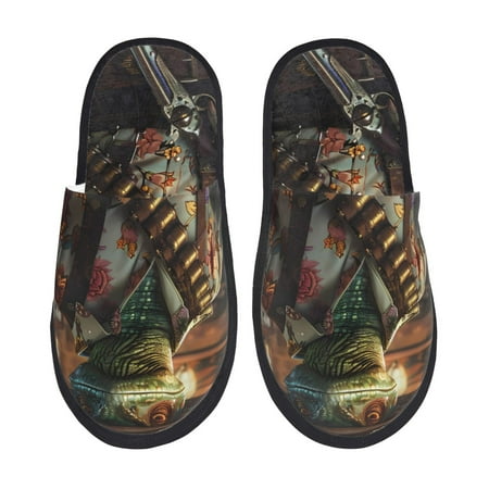 

Pofeuu Cowboy Iguana Floral Shirt Print EVA Fuzzy House super light Slippers Slippers Scuff Outdoor Indoor Warm Cozy Plush Bedroom Shoes Soft Flat Comfy Anti-Slip-Medium