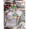 thumbnail image 4 of Outdoor Tablecloth with Umbrella Hole and Zipper, Christmas Grey Round Table Cloth 60 Inch Waterproof Tablecloth, Snowman Xmas Pine Tree Winter Snowflakes Picnic Table Cover for Patio Camping, 4 of 7