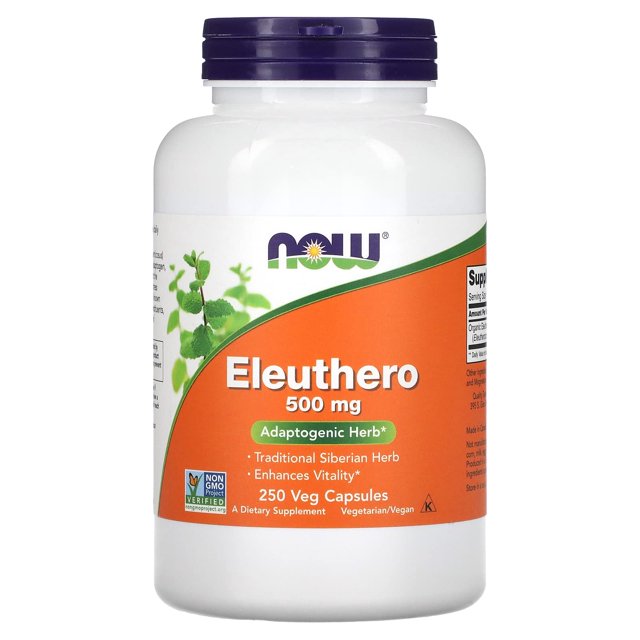 Suplemento NOW Foods Eleuthero 500 mg 250 cápsulas
