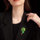thumbnail image 3 of 1 x Broche de flor de peonía verde para mujer, broche de flor, ramillete de abrigo verde, metal, 3 of 5