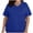 Blue, variant on Plus Size Drop Shoulder Tops for Women V Neck Short Sleeve Loose Fit Pocket Tunic Casual Basic Blouse, Red XXL