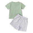 thumbnail image 4 of Boys Clothes Toddler Baby Summer Set Kids Spring Plaid Printed Short-sleeved Running Suit 12 18 24 Month 3T 4T 5T Boys' Clothing Sets T-shirt with Elastic Waist Shorts Outfit Two Pieces, 4 of 6