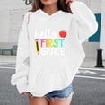 thumbnail image 2 of Girl's Letter Graphic Hoodies Long Sleeve Hooded Sweatshirts Pullover Preppy Cute Hoodies Trendy First Grade School Uniforms, 2 of 8