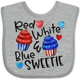 thumbnail image 3 of Inktastic 4th of July Red, White and Blue Sweetie Cupcakes and Stars Boys or Girls Baby Bib, 3 of 4