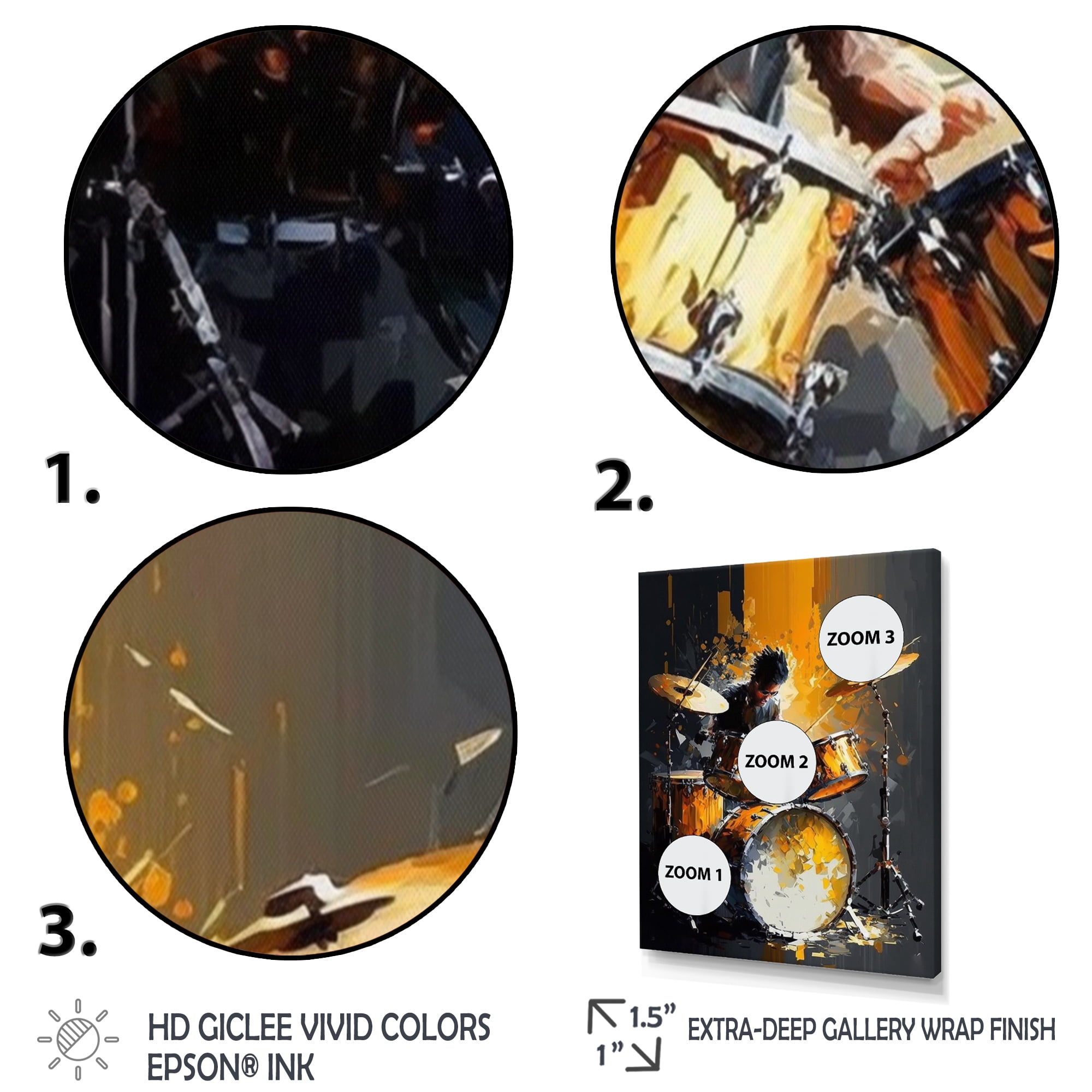Designart Drummer On Stage Canvas Wall Art