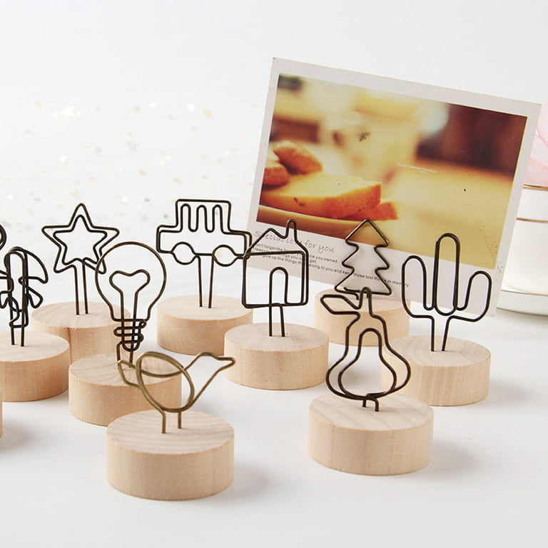 10/20PCS Note Holder Picture Clips Round Seat Party Table Memo Clamp Home  Decor