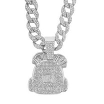 Men Women Hip Hop Letter Money Bag Pendant Pendant Necklace with 15mm Crystal Cuban Chain HipHop Iced Out Bling Necklaces Fashion Charm Jewelry