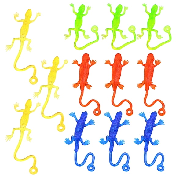 Squeeze Toys for Student 12 Pack Stretchy Lizard Sensory Squeeze Toys Assorted Neon Colors for Classroom Prizes Easter Egg Fillers Party Favors and Goody Bag Stuffers