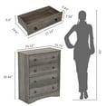 thumbnail image 3 of Holliwill Modern Drawer Dresser for Living Room, Bedroom, Hallway, Dresser Chest with 4 Drawers, Gray, 3 of 9