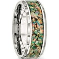 thumbnail image 4 of Stainless Steel Polished With Imitation Opal Inlay 8mm Band (Size 9.5) Made In China sr569-9.5, 4 of 5