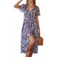 thumbnail image 4 of TRKIYQC Vestido sin mangas para mujer con cinturón ajustable Patrón floral Decoración con volantes Ropa de verano dividida TRKIYQC  moderno, 4 of 9