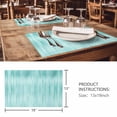 thumbnail image 3 of Placemats Set of 6, Turquoise Woven Placemat, Linen Place Mats for Kitchen/Dining Tables, Modern Abstract Art Ombre Striped Washable Table Mats for Party, 3 of 8