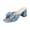 Sky Blue, variant on Womens Chunky Low Heels Floral Sandals Square Open Toe Mules Comfortable Slip On Summer Fashion Dress Shoes Light Blue 10 Wide