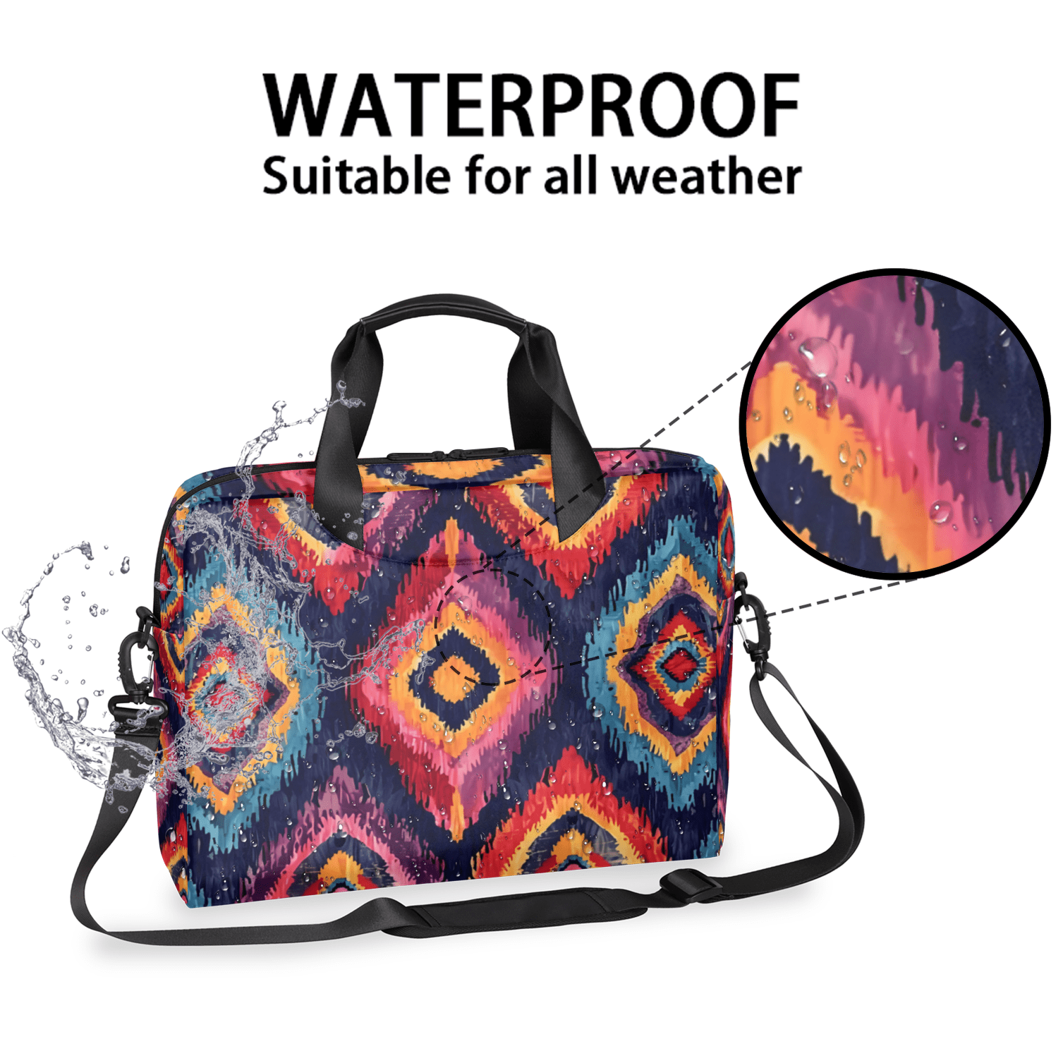 Herdesigns Aztec Southwestern Native Laptop Bag for Women Men, Computer Case Briefcase Messenger Bags, 15-15.6 inch Laptop Sleeve Shoulder Bag