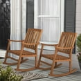 thumbnail image 2 of Perry Classic Slat-Back 300-Lbs Support Acacia Wood Patio Outdoor Rocking Chair, Teak (Set of 2), 2 of 8