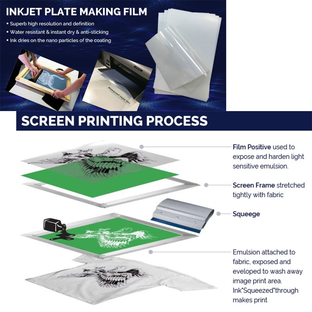 CALCA 10 Sheets / pack Premium Waterproof Inkjet Milky Transparency Film  28x43cm for Screen Printing Q51.37