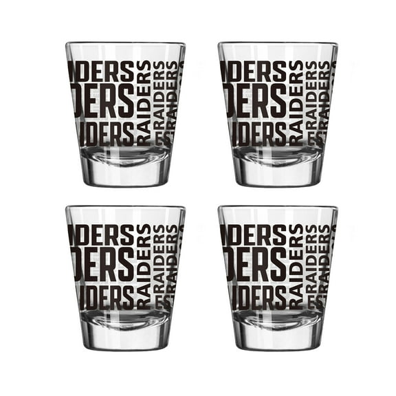 Logo Brands Las Vegas Raiders 4-Pack 2oz. Shot Glass Set