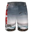 thumbnail image 6 of Naloa 3d Lighthouse in the Surf Men's Beach Shorts, Surfing shorts, Swim trunks, Quick Dry Swim Trunks for Surfing Beach Fun - Small, 6 of 9