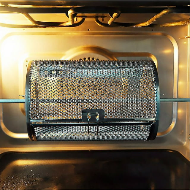 Panier Rotatif de Friteuse à Air Chaud de Remplacement en Acier Inoxydable Grille de Four Rôtissoire Cage Rôtissoire Accessoires de Mise à Niveau Outil de Grillade