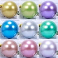 thumbnail image 2 of 25 globos metálicos de 5/10/12 pulgadas para decoración de fiestas de cumpleaños, diseño de fondo de boda, globo cromado dorado, plateado, azul y rosa, 2 of 5
