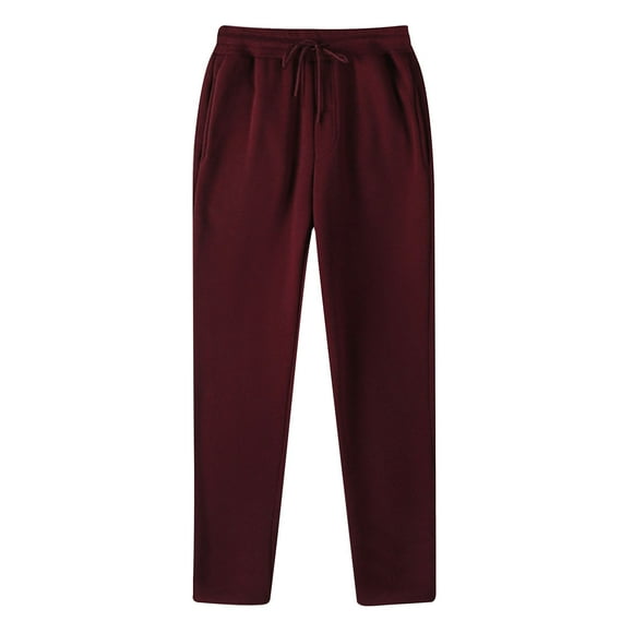 Meichang Men's Yoga Sweatpants Athletic Lounge Pants Open Bottom Casual Pants for Men with Pockets Lightweight Hiking Pants Outdoor Running Joggers Trousers Wine S