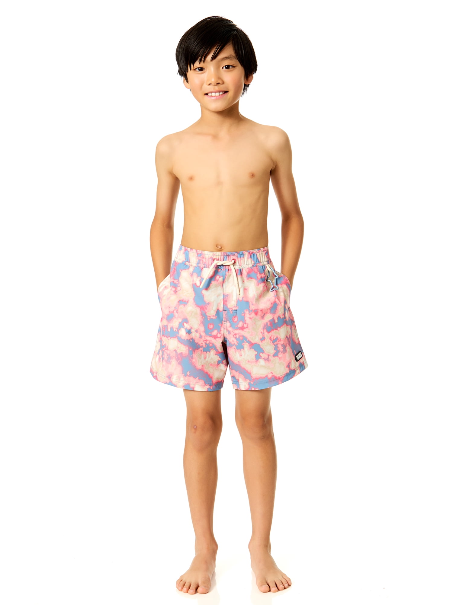 Rugged Shark Boys 5" Inseam Swim Trunks, Sizes 4-16