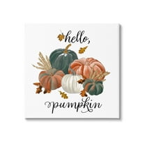Stupell Industries Hello Pumpkin Fall Harvest Graphic Art Gallery Wrapped Canvas Print Wall Art, Design by The Saturday Evening Post