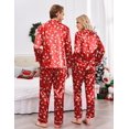 thumbnail image 2 of Ekouaer Couples Matching Pajamas Silk Long Sleeve Sleepwear Satin Soft Button Down Loungewear Pjs Set, 2 of 6