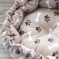 thumbnail image 7 of Pet Bed Adjustable Warm Mat Sleeping Basket Round Lightweight Comfortable for Winter Tent Puppy Kittens Cats - brown paw print, 7 of 7