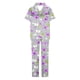 thumbnail image 5 of Pijama de manga corta con estampado fino y pantalones largos con solapa para mujer, top y pantalones de poliéster., 5 of 5