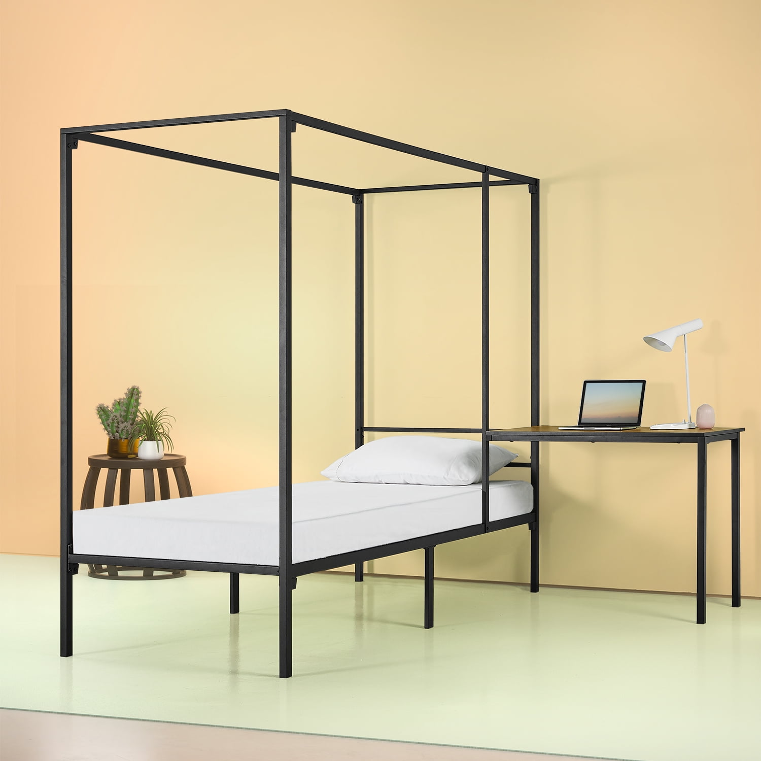 Zinus Kenn 72" Canopy Bed Frame with Desk, Twin - Walmart ...