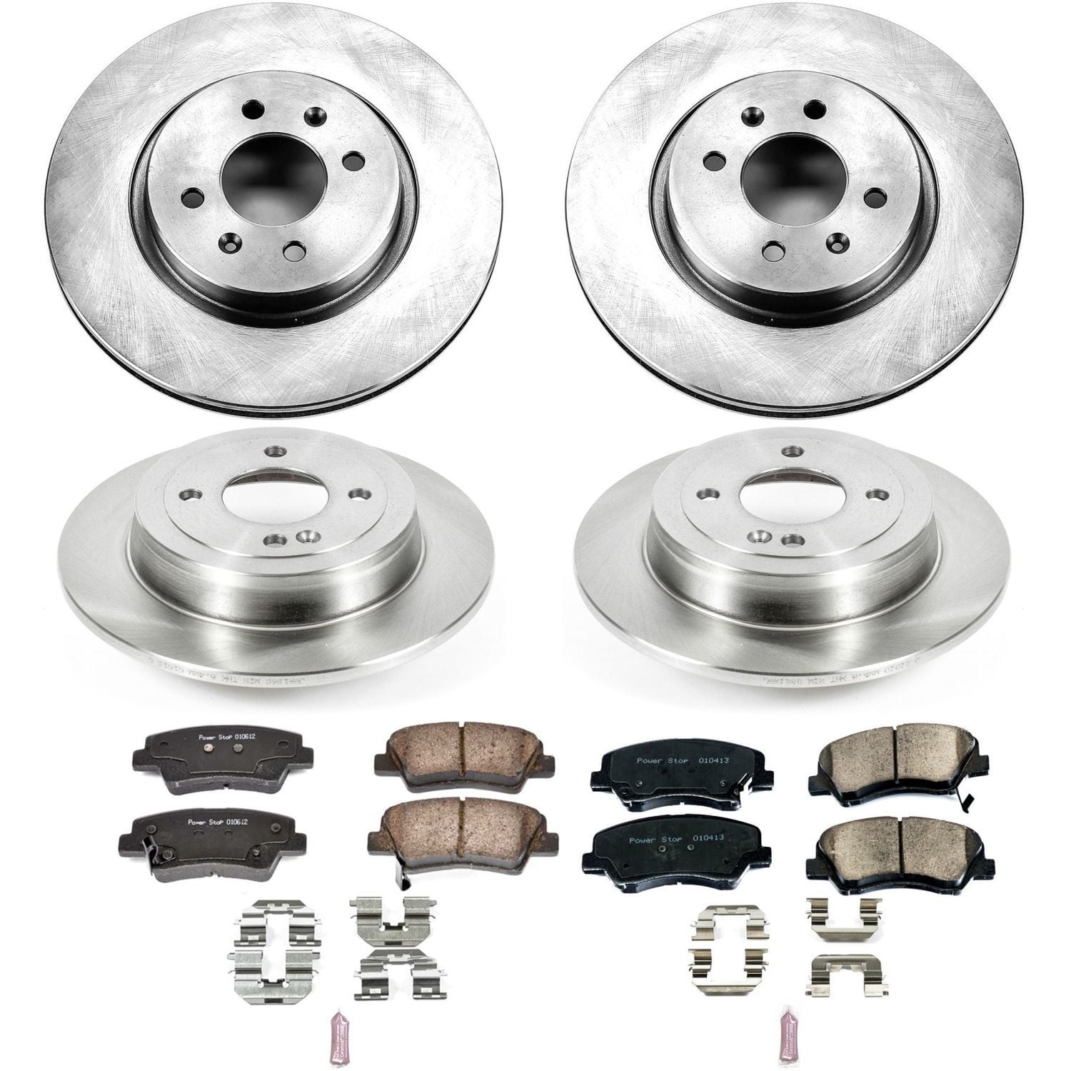 PowerStop Front and Rear Stock Replacement Brake Pad and Rotor Kit Fits: KIA Select Models KOE6500