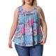 thumbnail image 1 of Agnes Orinda Blusas Boho de Talla Grande para Mujeres, Sin Mangas, Cuello Redondo, Dobladillo Curvado, Casual, Playera Fluida 1X Azul, 1 of 6
