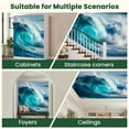 thumbnail image 7 of Peel and Stick Wallpaper Waterproof Close up detail powerful teal blue wave breaking open ocean bright Wall Mural Decor Self Adhesive and Removable 100in x 144in, 7 of 7