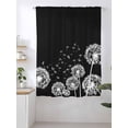 thumbnail image 2 of Sheer Curtains 72 Inches Long, White Dandelion Semi Sheer Curtains Light Filtering Window Treatment, Spring Flowers Botanical Vintage Black Privacy Voile Drapes for Living Room Bedroom 52x72 Inch, 2 of 7