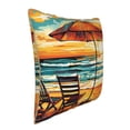 thumbnail image 2 of Haiem Beach Umbrella Sunset Print Velvet Soft Solid Decorative Square Throw Pillow Covers Set with Elegant Piping Christmas Cushion Case for Sofa Bedroom Car-16"x16", 2 of 8