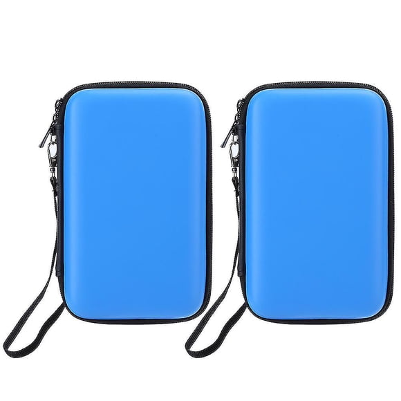 2 Pack Hard EVA Portable Storage Bag for Nintendo 3DS XL Game Console (Blue)