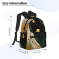 thumbnail image 2 of Honeii Abstract Gold Floral Galaxy Print School Backpack,Casual Lightweight Travel Rucksack Daypack,Backpacks for College High, 2 of 6